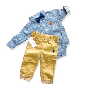 U.S. Polo Assn. 2-Piece Set Shirt & Jogger Pants Baby Size 12M New w/Tag